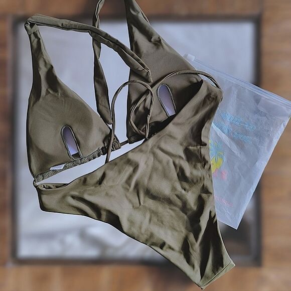 NWT Aurelle Olive Isla bikini set size S - Picture 5 of 7